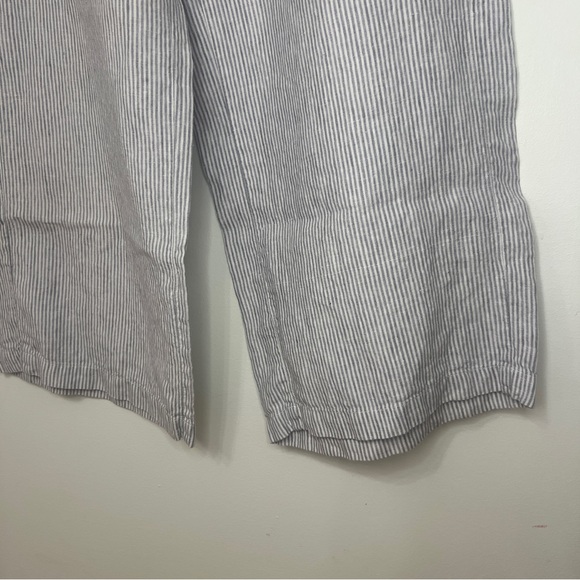J. Jill Gray Striped Linen Pants Medium‎ - Picture 7 of 7